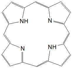 Strukturformel des Porphyrin-Grundgerüsts